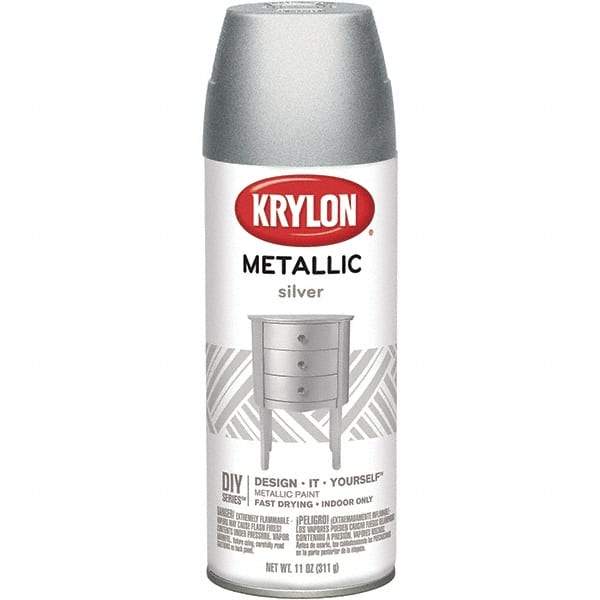 Krylon - Silver, Metallic, Aerosol Spray Paint - 15 to 20 Sq Ft per Can, 16 oz Container - Best Tool & Supply