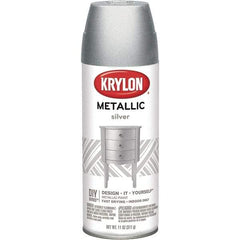 Krylon - Silver, Metallic, Aerosol Spray Paint - 15 to 20 Sq Ft per Can, 16 oz Container - Best Tool & Supply