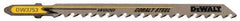 DeWALT - 4" Long, 6 Teeth per Inch, High Carbon Steel Jig Saw Blade - Toothed Edge, 1/4" Wide x 0.06" Thick, U-Shank - Best Tool & Supply