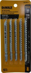 DeWALT - 4" Long, 10 Teeth per Inch, Cobalt Jig Saw Blade - Toothed Edge, 1/4" Wide x 0.06" Thick, T-Shank - Best Tool & Supply