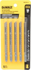 DeWALT - 4" Long, 10 Teeth per Inch, Cobalt Jig Saw Blade - Toothed Edge, 1/4" Wide x 0.06" Thick, T-Shank - Best Tool & Supply