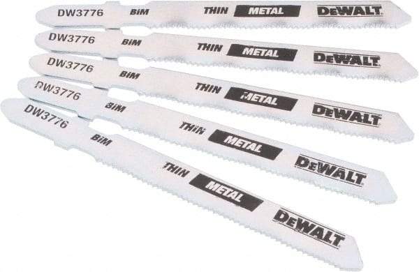 DeWALT - 3" Long, 24 Teeth per Inch, High Carbon Steel Jig Saw Blade - Toothed Edge, 0.3" Wide x 0.035" Thick, T-Shank - Best Tool & Supply