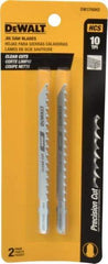 DeWALT - 4" Long, 10 Teeth per Inch, High Carbon Steel Jig Saw Blade - Toothed Edge, 1/4" Wide x 0.06" Thick, T-Shank - Best Tool & Supply