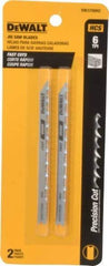 DeWALT - 4" Long, 6 Teeth per Inch, High Carbon Steel Jig Saw Blade - Toothed Edge, 1/4" Wide x 0.06" Thick, U-Shank - Best Tool & Supply