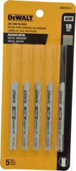 DeWALT - 3" Long, 18 Teeth per Inch, High Carbon Steel Jig Saw Blade - Toothed Edge, 0.3" Wide x 0.0313" Thick, U-Shank - Best Tool & Supply