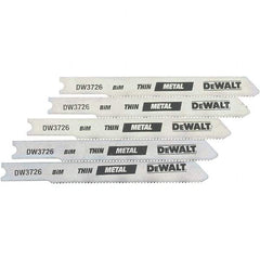 DeWALT - 3" Long, 24 Teeth per Inch, High Carbon Steel Jig Saw Blade - Toothed Edge, 0.3" Wide x 0.0313" Thick, U-Shank - Best Tool & Supply