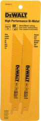 DeWALT - 6" Long x 3/4" Thick, Bi-Metal Reciprocating Saw Blade - Straight Profile, 10 to 14 TPI, Toothed Edge, Universal Shank - Best Tool & Supply