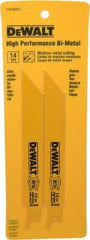 DeWALT - 6" Long x 3/4" Thick, Bi-Metal Reciprocating Saw Blade - Straight Profile, 14 TPI, Toothed Edge, Universal Shank - Best Tool & Supply