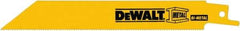 DeWALT - 6" Long, Bi-Metal Reciprocating Saw Blade - Straight Profile, 18 TPI, Toothed Edge, Universal Shank - Best Tool & Supply