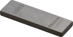 Mitutoyo - 0.1005" Rectangular Steel Gage Block - Accuracy Grade 0, Includes Certificate of Inspection - Best Tool & Supply