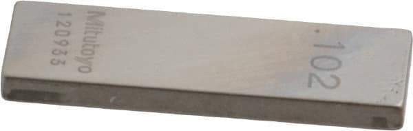 Mitutoyo - 0.102" Rectangular Steel Gage Block - Accuracy Grade 0, Includes Certificate of Inspection - Best Tool & Supply