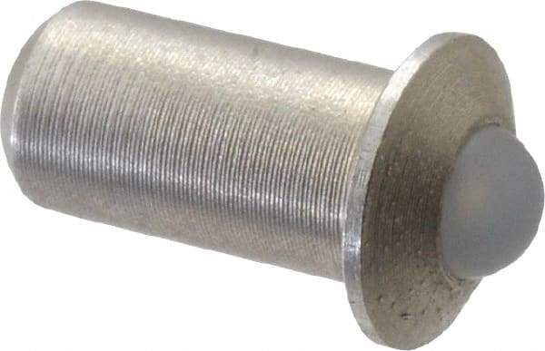 Gibraltar - 1/4" Body Length x 1/8" Body Diam, 0.4 Lb Init to 1.3 Lb Final End Force, Stainless Steel Press Fit Ball Plunger - 3/32" Ball Diam, 0.035" Max Ball Reach, 0.032" Flange Thickness - Best Tool & Supply