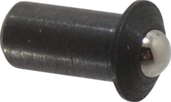 Gibraltar - 1/4" Body Length x 1/8" Body Diam, 0.75 Lb Init to 2.5 Lb Final End Force, Steel Press Fit Ball Plunger - 3/32" Ball Diam, 0.035" Max Ball Reach, 0.032" Flange Thickness - Best Tool & Supply