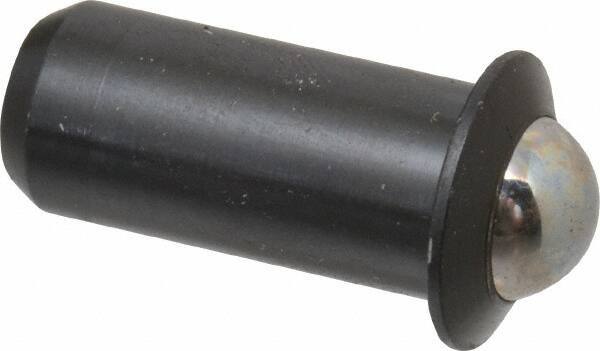 Gibraltar - 1.1" Body Length x 1/2" Body Diam, 4 Lb Init to 9 Lb Final End Force, Steel Press Fit Ball Plunger - 7/16" Ball Diam, 0.161" Max Ball Reach, 0.11" Flange Thickness - Best Tool & Supply