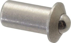 Gibraltar - 1/4" Body Length x 1/8" Body Diam, 0.75 Lb Init to 2.5 Lb Final End Force, Stainless Steel Press Fit Ball Plunger - 3/32" Ball Diam, 0.035" Max Ball Reach, 0.032" Flange Thickness - Best Tool & Supply