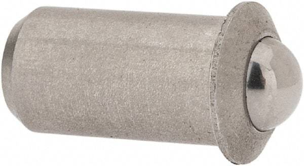 Gibraltar - 0.0471" Body Length x 1/4" Body Diam, 3 Lb Init to 7 Lb Final End Force, Stainless Steel Press Fit Ball Plunger - 3/16" Ball Diam, 0.07" Max Ball Reach, 0.045" Flange Thickness - Best Tool & Supply