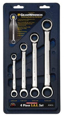 GearWrench - 4 Piece, 5/16" x 3/8" to 11/16" x 3/4", Ratcheting Box Wrench Set - Inch Measurement Standard, Chrome Finish, Comes in Display Card - Best Tool & Supply