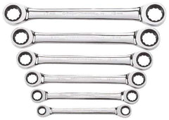 GearWrench - 6 Piece, 8mm x 9mm to 17mm x 19mm, Ratchet Set - Metric Measurement Standard, Chrome Finish, Comes in Display Card - Best Tool & Supply