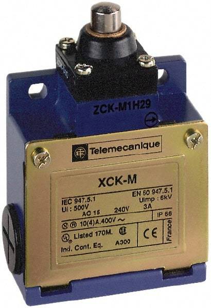 Telemecanique Sensors - DP, NC/NO, 240 VAC, Screw Terminal, End Plunger Actuator, General Purpose Limit Switch - IP66 IPR Rating - Best Tool & Supply