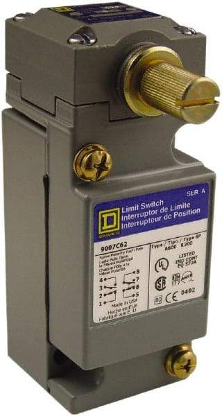 Square D - SPDT, 2NC/2NO, 600 Volt Screw Terminal, Rotary Head Actuator, General Purpose Limit Switch - 1, 2, 4, 6, 12, 13, 6P NEMA Rating, IP67 IPR Rating - Best Tool & Supply