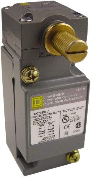 Square D - DPDT, NC/NO, 600 VAC at 1.20 Amp, 600 VDC at 0.10 Amp, Screw Terminal, Rotary Head Actuator, General Purpose Limit Switch - 1, 2, 4, 6, 12, 13, 6P NEMA Rating, IP66 IPR Rating - Best Tool & Supply