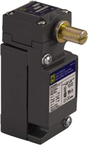 Square D - DPDT, 2NC/2NO, Multiple VAC Levels, Screw Terminal, Rotary Head Actuator, General Purpose Limit Switch - 1, 2, 4, 6, 12, 13, 6P NEMA Rating, IP66 IPR Rating - Best Tool & Supply