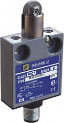 Square D - SPDT, NC/NO, Multiple VDC Levels, 4 Pin AC Micro Connector Terminal, Parallel Roller Plunger Actuator, General Purpose Limit Switch - 1, 2, 4, 6, 6P NEMA Rating, IP67 IPR Rating, 80 Ounce Operating Force - Best Tool & Supply