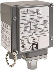 Square D - 4, 13 and 4X NEMA Rated, SPDT, 90 to 2,900 psi, Electromechanical Pressure and Level Switch - Fixed Pressure, 120 VAC at 6 Amp, 125 VDC at 0.22 Amp, 240 VAC at 3 Amp, 250 VDC at 0.27 Amp, 1/4 Inch Connector, Screw Terminal, For Use with 9012G - Best Tool & Supply