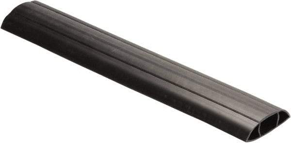 Hubbell Wiring Device-Kellems - 1 Channel, 5 Ft Long, 1-1/4" Max Compatible Cable Diam, Black PVC On Floor Cable Cover - 142.24mm Overall Width x 43.18mm Overall Height, 45.98mm Channel Width x 1-1/4" Channel Height - Best Tool & Supply