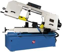 Rong Fu - 5 x 19" Max Capacity, Manual Variable Speed Pulley Horizontal Bandsaw - 30 to 120 & 98 to 363 SFPM Blade Speed, 220 Volts, 45°, 3 hp, 3 Phase - Best Tool & Supply