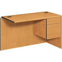 Hon - High-Pressure Laminate Workstation Desk with Center Drawer - 48" Wide x 24" Deep x 29-1/2" High, Harvest - Best Tool & Supply