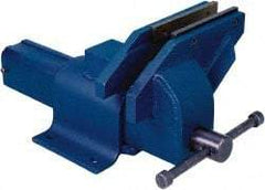 Gibraltar - 6" Jaw Width, 6" Opening Capacity, 3-5/8" Throat Depth, Steel Stationary Bench Vise - Bolt Down Base Attachment - Best Tool & Supply