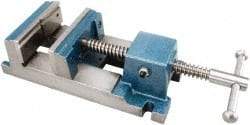 Gibraltar - 6" Jaw Opening Capacity x 2" Throat Depth, Drill Press Vise - 6" Wide Jaw, Stationary Base, Rapid Acting, 16-1/2" OAL x 3" Overall Height, Cast Iron - Best Tool & Supply