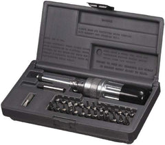 SK - 29 Piece, 2 to 36 In/Lb, Industrial Adjustable Torque Limiting Screwdriver Kit - 1/4" Drive - Best Tool & Supply