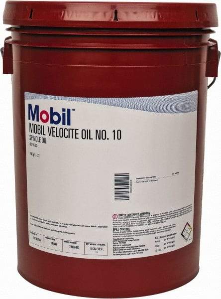 Mobil - 5 Gal Pail Mineral Spindle Oil - ISO 22, 22 cSt at 40°C & 4 cSt at 100°C - Best Tool & Supply