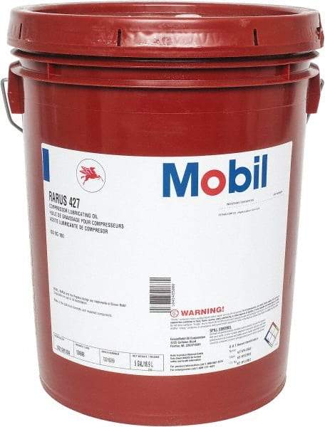 Mobil - 5 Gal Pail, ISO 100, SAE 30, Air Compressor Oil - 300°, 104.6 Viscosity (cSt) at 40°C, 11.6 Viscosity (cSt) at 100°C - Best Tool & Supply