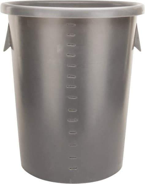 Bayhead Products - 40 Gal Gray Round Trash Can - Polyethylene, 29" High - Best Tool & Supply