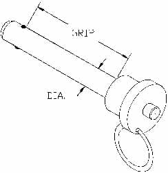 Quick-Release Pin: T-Handle, 3/8″ Pin Dia, 1″ Usable Length 2.815″ OAL, 17-4 Hardened Stainless Steel, Aluminum Handle