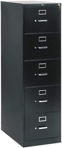 Hon - 26" Wide x 60" High x 26-1/2" Deep, 5 Drawer Vertical File with Lock - Steel, Black - Best Tool & Supply