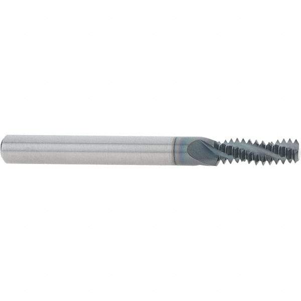 Scientific Cutting Tools - 5/16-18 UNC, 0.235" Cutting Diam, 3 Flute, Solid Carbide Helical Flute Thread Mill - Internal/External Thread, 0.689" LOC, 2-1/2" OAL, 1/4" Shank Diam - Best Tool & Supply