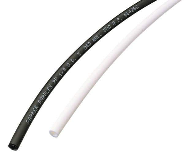 Parker - 1/2" ID x 5/8" OD, 1/16" Wall Thickness, 100' Long, Polypropylene Tube - White, 175 Max psi, 0 to 200°F - Best Tool & Supply