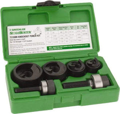 Greenlee - 11 Piece, 1" Punch Hole Diam, Manual Knockout Set - Round Punch, 10 Gage Mild Steel - Best Tool & Supply