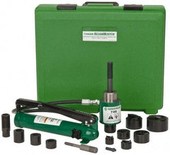 Greenlee - 17 Piece, 2" Punch Hole Diam, Hydraulic Knockout Set - Round Punch, 10 Gage Mild Steel - Best Tool & Supply