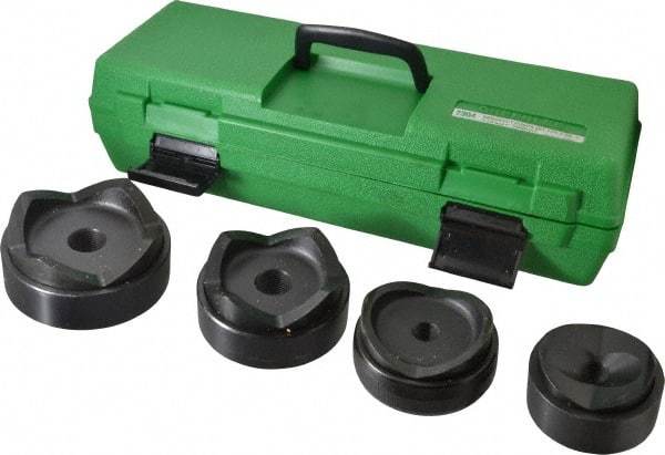 Greenlee - 9 Piece, 4" Punch Hole Diam, Hydraulic Standard Punch Kit - Round Punch, 10 Gage Mild Steel - Best Tool & Supply