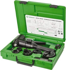 Greenlee - 9 Piece, 2" Punch Hole Diam, Hydraulic Punch Driver Kit - Round Punch, 10 Gage Mild Steel - Best Tool & Supply