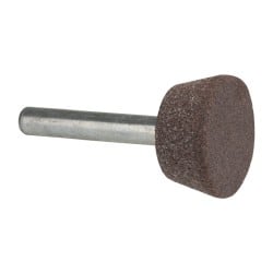 Grier Abrasives - 1 x 1/2" Head Diam x Thickness, A33, Inverted Cone Flat End, Aluminum Oxide Mounted Point - Best Tool & Supply