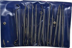 Grobet - 12 Piece Swiss Pattern File Set - 6" Long, 0 Coarseness, Die Sinker's Handle - Best Tool & Supply