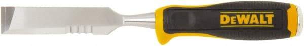 DeWALT - 11" OAL x 1" Blade Width Wood Chisel - 1" Tip, 1" Stock, High-Impact Polypropylene & Rubber Handle - Best Tool & Supply