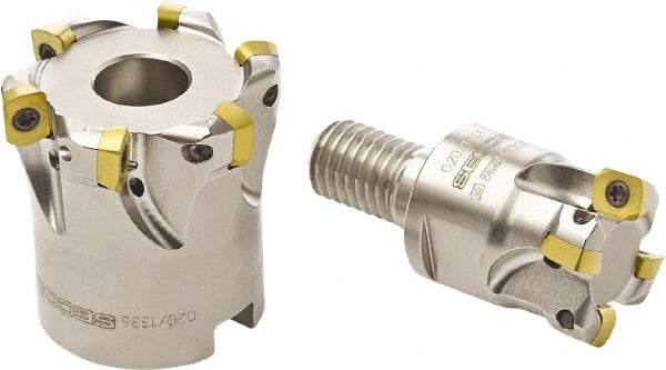 Seco - 35mm Cut Diam, 0.0315" Max Depth, M16 Modular Connection Indexable High-Feed End Mill - Screw Holding Method, LP.. 06 Insert, R217.21 Toolholder, Through Coolant - Best Tool & Supply