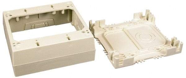 Wiremold - 4-3/4 Inch Long x 4-7/8 Inch Wide x 2-3/4 Inch High, Rectangular Raceway Box - Ivory, For Use with Wiremold 2300 Series Raceways - Best Tool & Supply